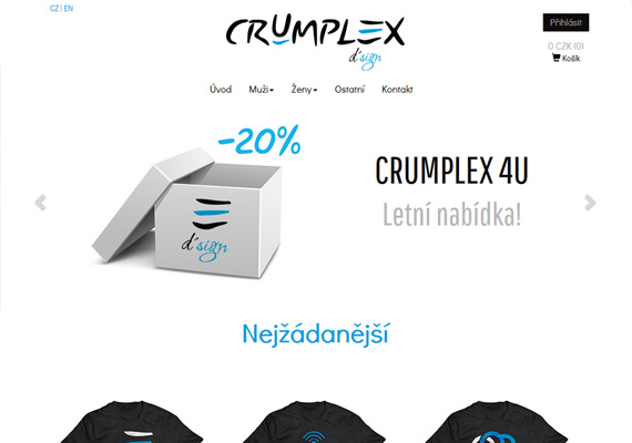 2016 - Klient: Crumplex Design, Hradec Králové / E-shop <a href='http://www.crumplex.cz' target='_blank'>www.crumplex.cz</a>

